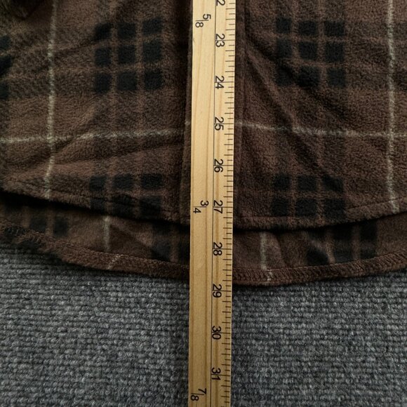 NWT Eddie Bauer Fleece Shirt Men Medium Long Sleeve Button Up Shirt Plaid Brown - Picture 3 of 16